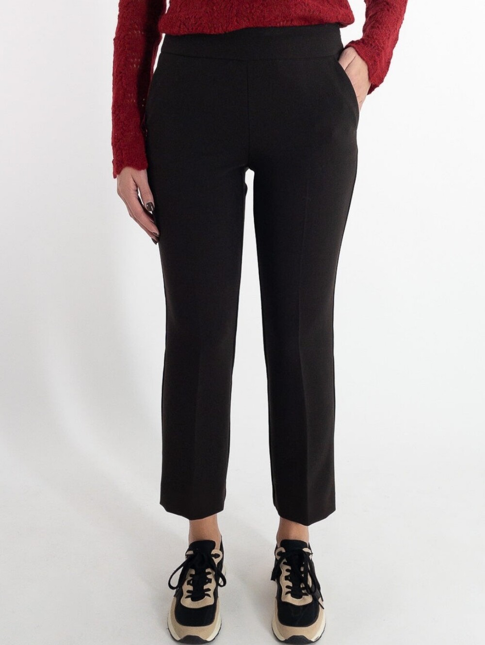 EMME‎ Marella Straight Stretch Trousers Black